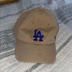 47 Brand Khaki Cap with Blue Embroidery